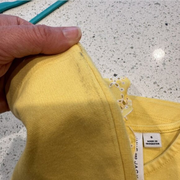 Lot Of 2 Janie‎ And Jack Girls Size 6 and 5 Dresses Yellow and Magenta Faux Fur - Picture 8 of 13